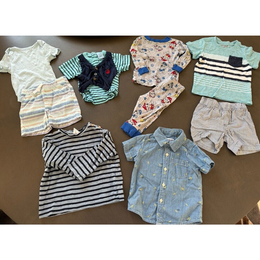 Bundle Lot of Baby Boy's 12M Mixed Variety Casual Tops  shorts Pjs Carter's ZARA